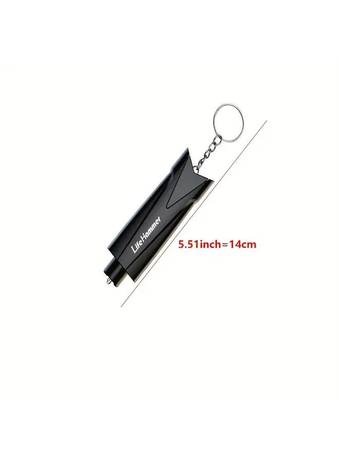 Black Portable Car Safety Hammer Window Breaker Seatbelt Cutter Emergency Tool - Image 2
